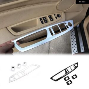 BMW X5 X6 E70 E71 2008-2013 ABS カーボンスタイル 自動ガラスリフトフレーム 装飾 カバー インテリアアクセサリー カスタムパーツ アクセ