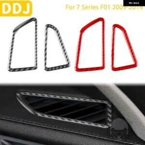 BMW 7シリーズ F01 2009-2014 アクセサリーカーボンインテリア計器エアアウトレットパネルトリム ステッカー 装飾 カスタムパーツ アクセサ