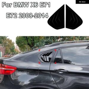 BMW X6 E71 E72 2008-2014 リアサイドウィンドウ ベントルーバートライアングルカバー 2個 グロスブラック ABS シャッター 装飾 アクセサリ