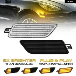ポルシェ 2個 ダイナミック LED サイドマーカー ライト ウィンカーシーケンシャルウインカー ランプ マカン 95B S ターボ GTS 14-