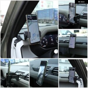 ランドローバー 2020-2024 ディフェンダー 90110 ブラック車磁気電話ホルダー多機能ホルダーナビゲーションホルダー内装部品 カスタムパー