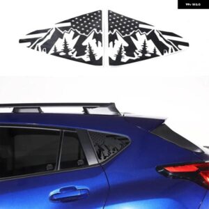 スバル 2024 + CROSSTREK PVC カースタイリング リア三角ガラスデカールステッカー 外装 装飾 アクセサリー 2個 カスタムパ