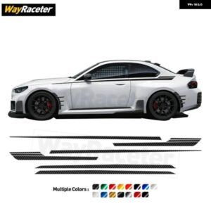 BMW ウエストラインカーボンビニールデカールドアサイドストライプスカートステッカー M2 G87 2024 2023 2025 M パフォーマンスアクセサリー