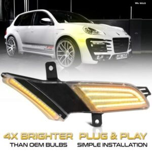 ポルシェ 2個 ダイナミック LED サイドマーカーライト 矢印ウィンカーウインカーインジケータランプ カイエン 955 2003-2006 OEM