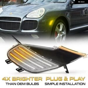 ポルシェ 2個 ダイナミック LED サイドマーカーライト 矢印ウィンカーウインカーインジケータランプ カイエン 955 2003-2006 OEM