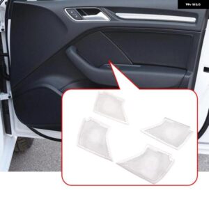 アウディ A3 2014-2020 ステンレス インナードアハンドルスピーカーネットカバー ステッカー カーアクセサリー カスタムパーツ アクセサリ