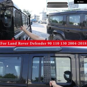 ランドローバー 2004-18 ディフェンダー 90 110 130 黒合金ルーフサイドウィンドウ テールゲートサイドウィンドウ ガードプレートカーパーツ