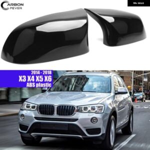 BMW F25 LCI ブラック ABS 交換用ドアミラー キャップ カバー バックミラー X3 X4 X5 X6 2014 - 2018 F25 LCI F26 F15 F16 カスタムパーツ