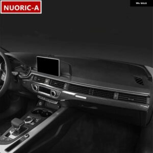 アウディ カーボンカラー A4 B9 A5 2017-21 LHD インテリア コンソールダッシュボードパネル 装飾ヘッドライト スイッチカバー ステッカー