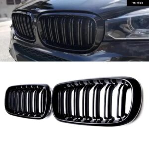 BMW X5 X6 F15 F16 フロントグリル バンパー グリル キドニーレーシンググリル ダブルスラットグリル グロスブラック 2014-2018 ABS グリル