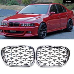 BMW E39 5シリーズ 525I 528I 530I 1ペア フロントキドニーバンパー グリル ダイヤモンドグリル メテオスタイルレーシンググリル 1999-2003