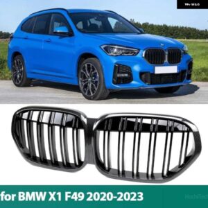 BMW フロントバンパー キドニーグリル フードグリル 2 ラインダブルスラット X1 F48 F49 LCI 2020-23 カーアクセサリー カスタムパーツ ア