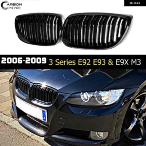 BMW デュアルスラットカーボン車フロントバンパー レーシンググリル 3シリーズ E92 E93 M3 クーペカブリオレ 2006-2009 PRE-LCI カスタムパ