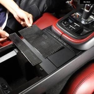 ジャガー F タイプ 2013-2022 ソフトカーボンセンターコンソール 収納 ボックスパネル カバー 装飾ステッカー カーアクセサリー カスタ