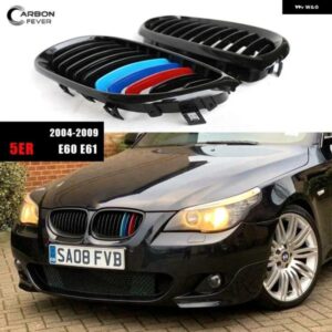 BMW REPALCEMENT ABS のフロントバンパー キドニーレーシンググリル 5シリーズ E60 E61 2004 - 2009 ワゴンセダン カスタムパーツ アクセサ