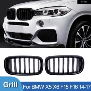 BMW PULLECO X5 X6 F15 F16 フロントバンパー キドニーグリル フードグリル グロスブラックシングルスラットグリル 14-17 レーシンググリル