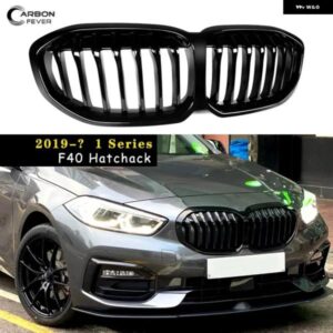 BMW F40 フロントバンパー フードキドニーレーシンググリル 1シリーズハッチバック 2019-カースタイリング フロントグリル カバー ABS グロ