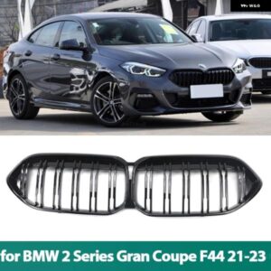 BMW フロントバンパー キドニーグリル フードグリル 2シリーズグランクーペ 4 ドア F44 2021-23 光沢 ABS グリル 交換 カスタムパーツ アク