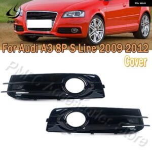 アウディ 1ペア ハニカムメッシュフロントバンパー フォグライト グリル カバー A3 8P S ライン 2009-2011 カバー フレームランプ フード