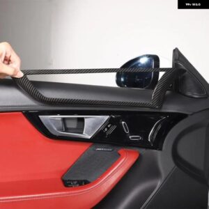 ジャガー ABS カーボン/マットブラック F-TYPE 2013-2024 車インナードアハンドル装飾フレームステッカー インテリア アクセサリー