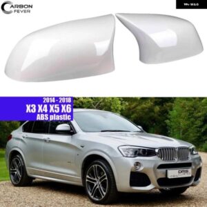 BMW ホワイト交換用 外装 バックミラー カバー 2014 - 2018 X3 F25 LCI X4 F26 X5 F15 X6 F16 ドアサイドミラー キャップ 2個 カスタムパー