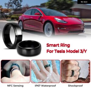 テスラ スマートリング防水 セラミックリングモデル 3 モデル Y 2020-2023 キーカードキーフォブ交換チップ製 カスタムパーツ アクセサ