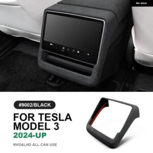 テスラ イタリアトップスエード モデル 3 ハイランド 2024 以降リアスクリーンフレームカバー アンチスクラッチトリム インテリア カーアク