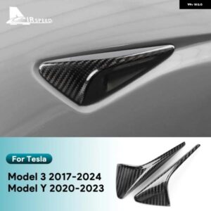 テスラ リアルハードカーボンサイドカメラトリム カバー モデル 3 モデル Y 2017-2022 2023 ハイランド 2024 カーインテリア