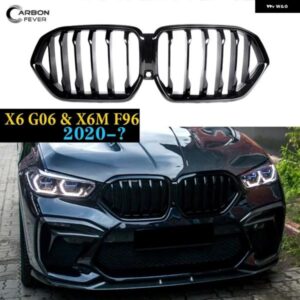 BMW カースタイリングフロントバンパー キドニーレーシンググリル ABS X6 G06 2020- SUV X6M F96とも タイプ カスタムパーツ アクセサリー