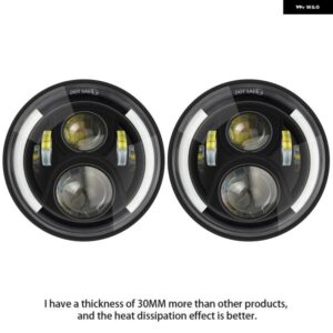ランドローバー 2PSC LADA 4X4 アーバン NIVA 7インチ LED ヘッドライト H4 HI-LO ヘイローエンジェルアイズ ジープ JK ディフェンダーハマ