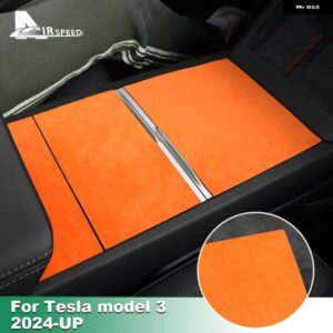 テスラ イタリアトップスエードセンターコンソール 収納 ボックスパネル ステッカー モデル 3 ハイランド 2024-アップインテリア アクセサリ