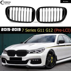 BMW 7シリーズ G11 G12 セダン 2015 - 2019 PRE-LCI フロントバンパー ABS 交換用キドニーグリル カースタイリングフロントグリル ブラック