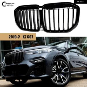 BMW フロントバンパー フート キドニー グリル X7 G07 2019-カースタイリング レーシンググリル グロスブラック ABS フロントグリル 交換タ