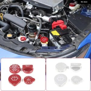 スバル WRX 2021-23 アルミ/レッドエンジン ルームオイルキャップ フルードリザーバーウォータータンクカバー カーアクセサリー カスタ