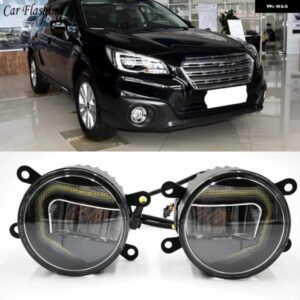 スバル 3-IN-1 機能 自動 LED DRL デイタイム ランニングライト カープロジェクターフォグランプ 黄色信号 アウトバック 2013