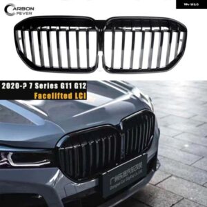 BMW G11 LCI カー グロス ブラック フロント バンパー レーシング カイニー グリル G12 7シリーズ 2020- FCELIFTED 交換用 ABS 1 スラット