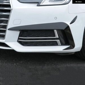 アウディ カースタイリング A4 B9 2017-2018 フロントバンパー スポイラー エアナイフフォグランプ カバー カーボンステッカー 外装 アクセ