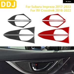 スバル インプレッサ CROSSTREK 2017-22 アクセサリーカーボンインテリア ドアハンドルパネル トリム ステッカー カスタムパーツ