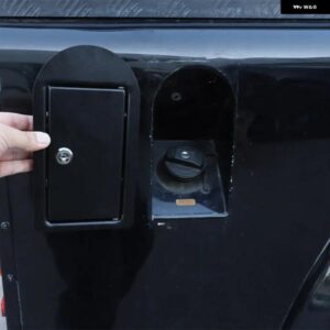 ランドローバー ディフェンダー 90 110 2004-2019 ALUMINIUMCAR 燃料タンクキャップ とキー防止ロックカバー アクセサリー カスタムパーツ