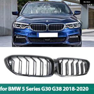BMW 5シリーズ G30 G31 G38 525I 530I 540I 550I 2016-2019 アクセサリー車グロスブラックキドニーグリル デュアルスラットレーシンググリル