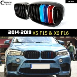 BMW X5 F15 X6 F16 フロントバンパー キドニーグリル グリッド 2014 - 2019 ワゴン SUV ABS 交換用レーシンググリル X5M X6M ロゴ付き カス
