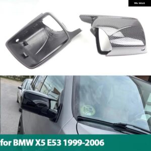 BMW M スタイル バックミラー サイド ウイング ミラー カバー キャップ カーボン パターン X5 E53 1999-2006 交換用 カスタムパーツ アクセ