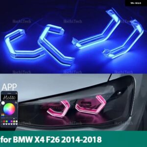 BMW マルチカラー RGB リング M4 スタイルライト LED エンジェルアイズ キット APP 制御付き X4 F26 2014-2018 XDRIVE20I 28I 35I 20D 30D