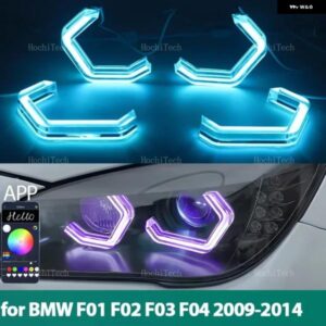 BMW M4 スタイル RGB リングエンジェルアイズ 電話アプリ制御リモート LED チューニングヘッドライト ライト リング 7シリーズ F01 F02 F03