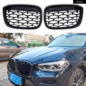 BMW X3 G01 G08 X4 G02 ダイヤモンドフロントバンパー グリル トリム レーシンググリル キドニーグリル グロスブラックアクセサリー 2個 18