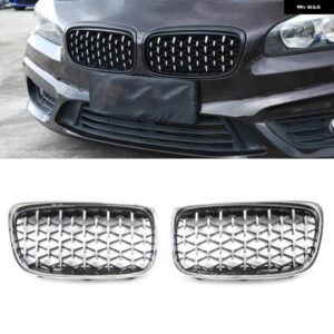 BMW 2シリーズ F45 220I 235Iペア クロームダイヤモンドキドニーグリル メテオスタイルフロントバンパー 2014-2018 カーアクセサリー カス