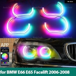 BMW 7シリーズ E65 E66 フェイスリフト 2006-2008 シーケンシャル APP リモコン マルチカラー モード エンジェル アイ リング LED ウインカ