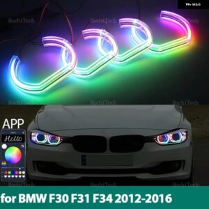 BMW 3シリーズ F30 F31 F34 2012-2016 RGB カラフルなダイナミック ライト エンジェルアイズ リング LED DTM スタイル APP 制御ウインカーラ