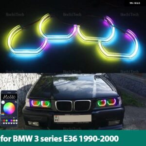 BMW 3シリーズ E36 1990-2000 RGB マルチカラー DTM スタイルライト リング APP 制御ウインカー点滅 DRL LED エンジェルアイキット カスタ