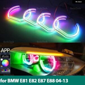 BMW 1シリーズ E81 E82 E87 E88 RGB マルチカラー DTM スタイルライト リング APP 制御ウインカー点滅 DRL LED エンジェルアイキット カス